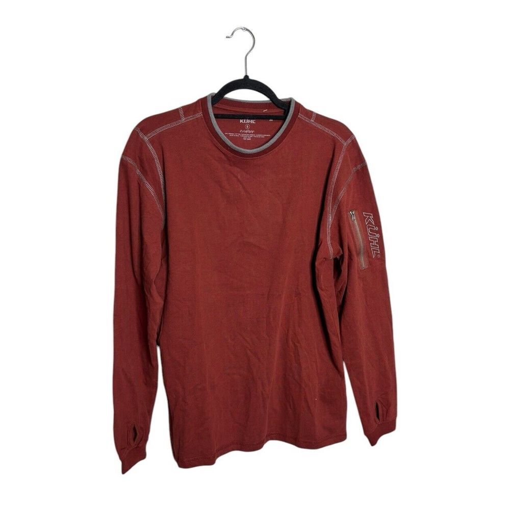 KUHL Wildfibre Mens SM Long Sleeve Pullover Rust‎ Red Outdoor Hiking NWOT